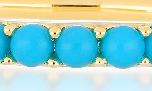 Ef Collection Turquoise Stacking Ring In Yellow Gold/turquoise