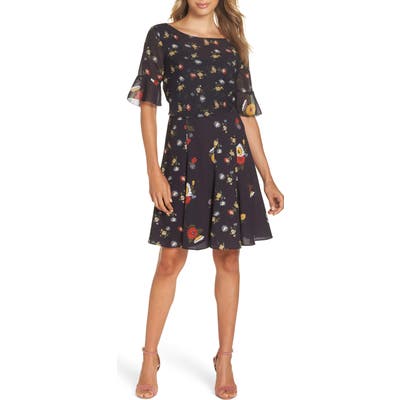 French Connection Baudet Print Fit & Flare Dress