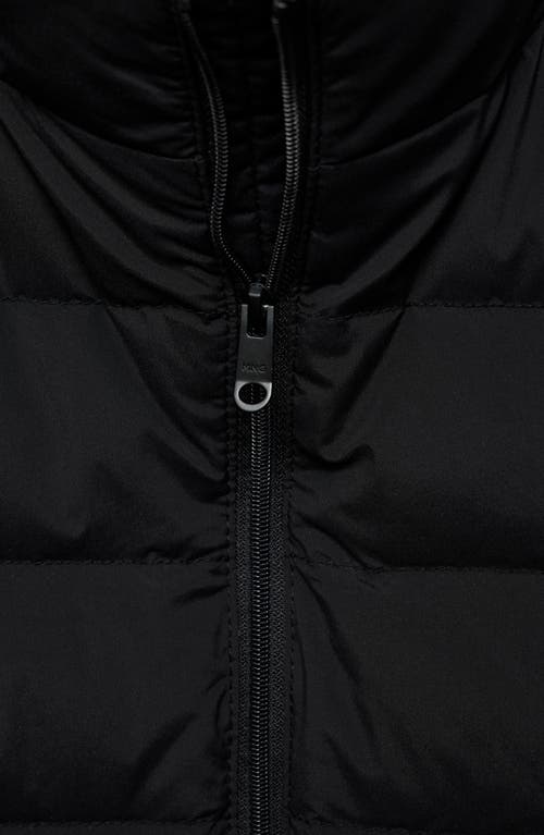 Mango Water Repellent Quilted Down Vest In Black
