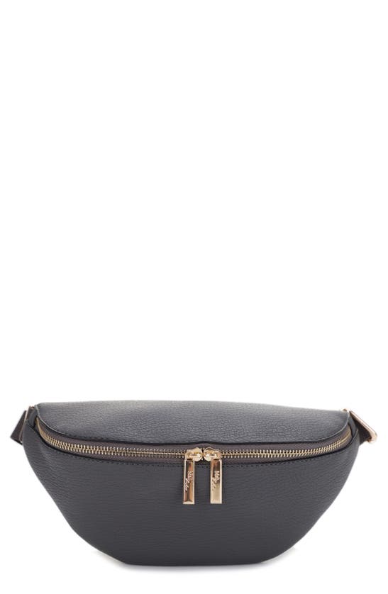 Mali + Lili Lydia Recycled Vegan Leather Sling Bag In Black