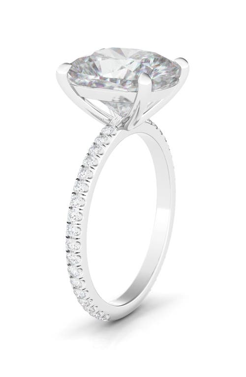 Hautecarat Cushion & Pavé Lab Created Diamond 18k Gold Ring In 18k White Gold