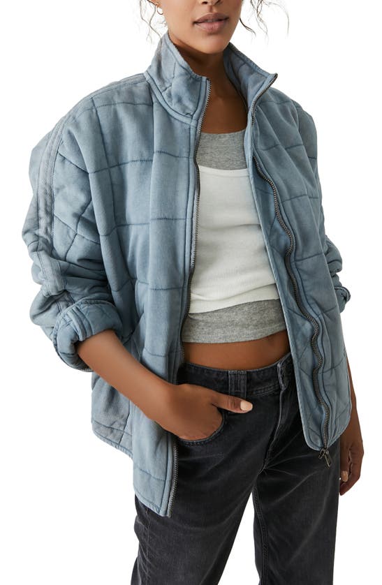Free People Dolman Sleeve Quilted Jacket In Silver Lining | ModeSens