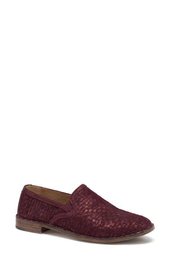 Trask Amanda Woven Loafer In Wine Suede ModeSens