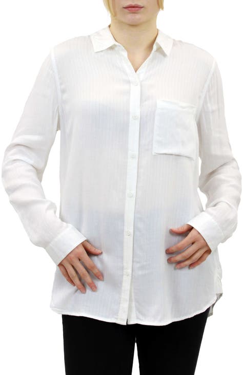 Arlena Long Sleeve Button-Up Tunic Shirt