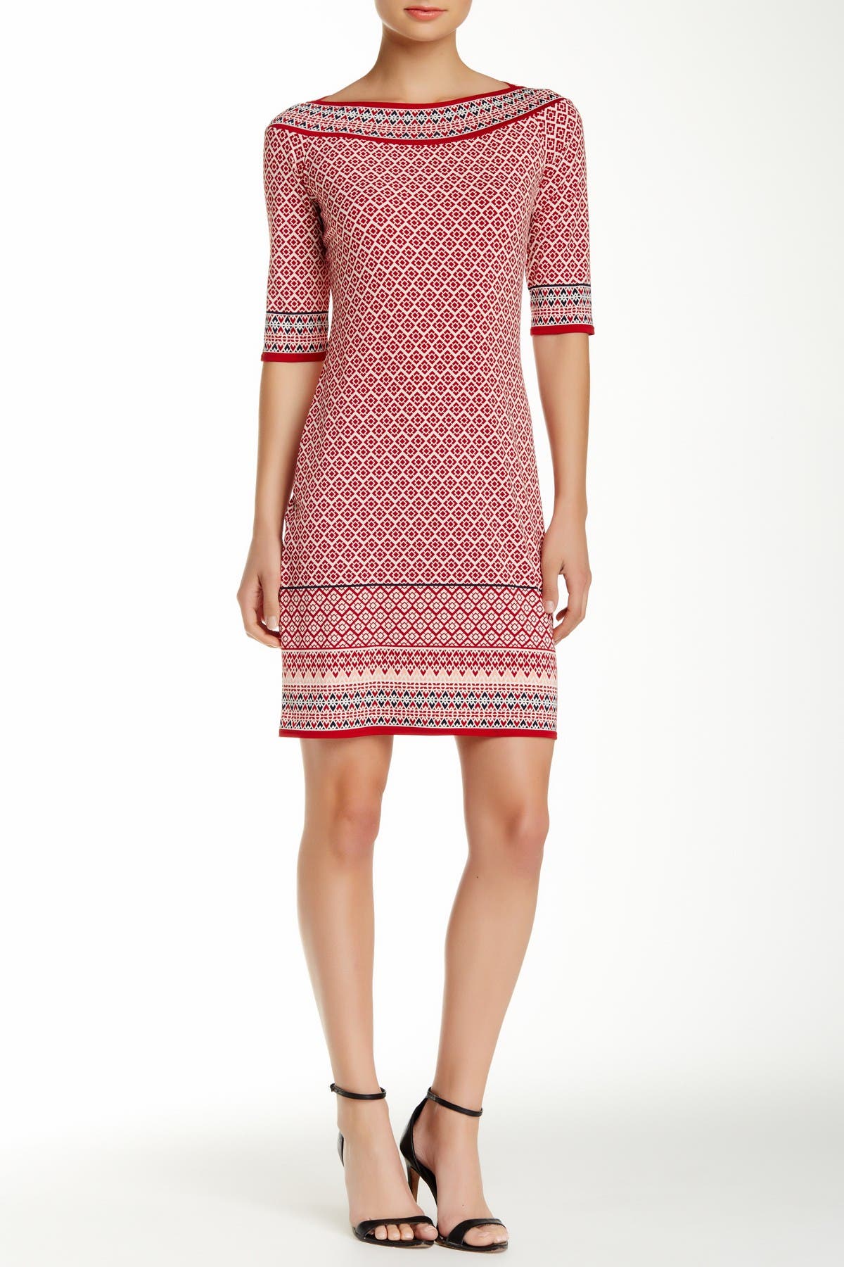 max studio mixed print sheath dress