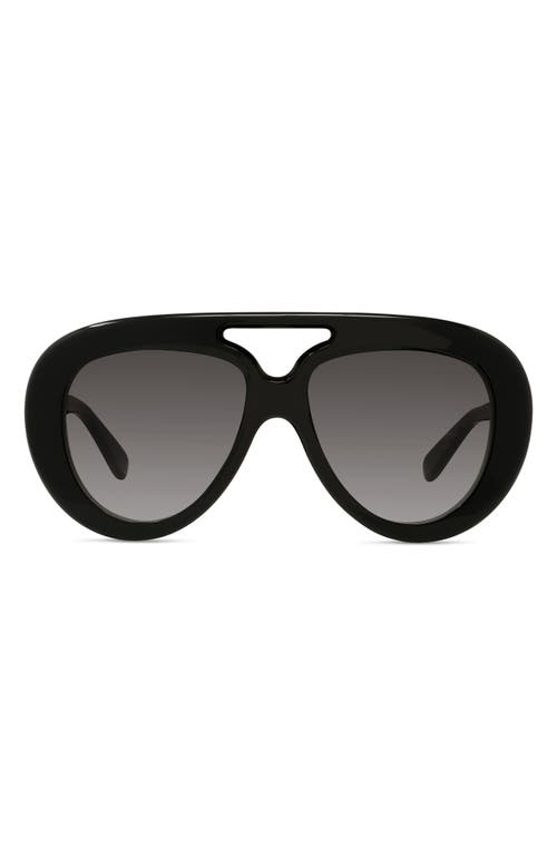 Loewe Curvy 55mm Gradient Pilot Sunglasses In Black