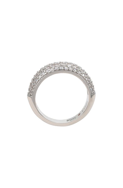 Suzy Levian Cubic Zirconia Pavé Band Ring In White
