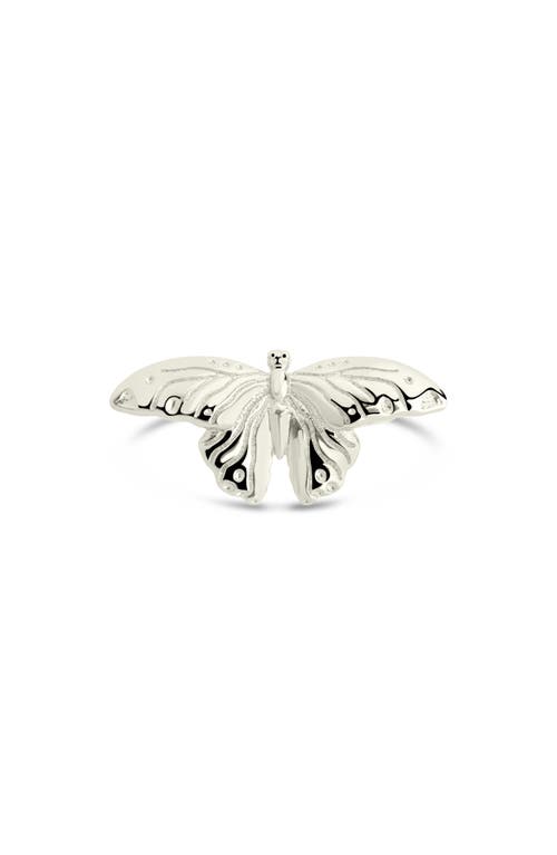 Shop Sterling Forever Rowena Butterfly Ring In Silver