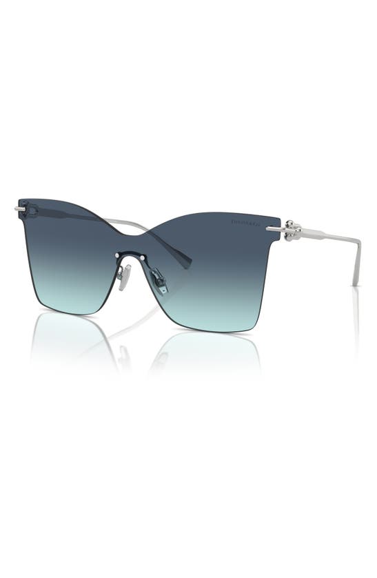 Tiffany & Co . 143mm Gradient Rimless Butterfly Shield Sunglasses In Blue Gradient