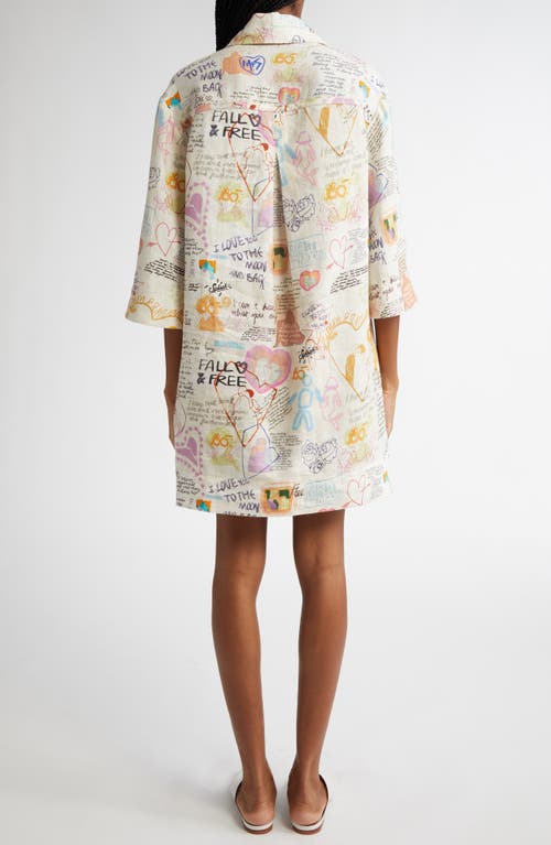Shop Zimmermann Dear Diary Print Linen Shirtdress