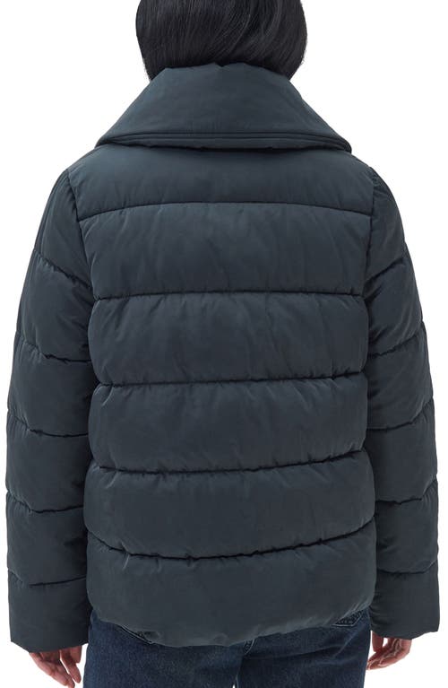 Barbour Germaine Quilted Puffer Jacket In Black/ancient Poplar Tartan