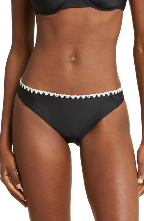 Black Textured Ruched Sides Bikini Bottom – Playful Promises