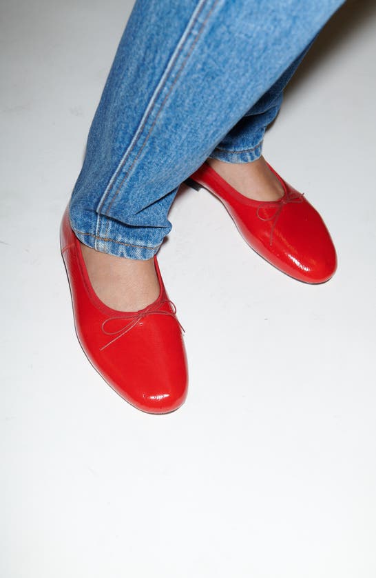 Shop Mansur Gavriel Dream Ballerina Flat In Poppy