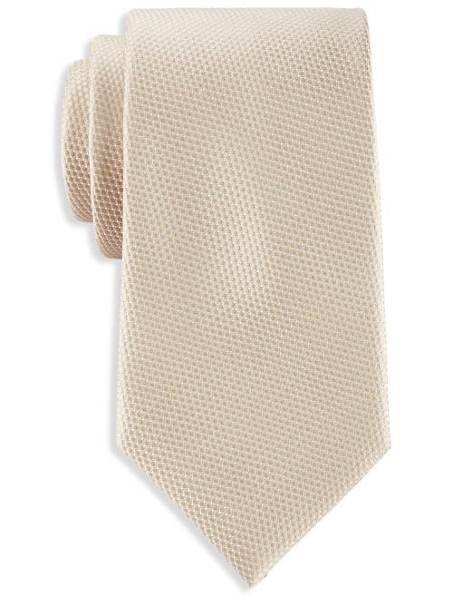 Oak Hill Premium By Dxl Solid Silk Tie In Taupe