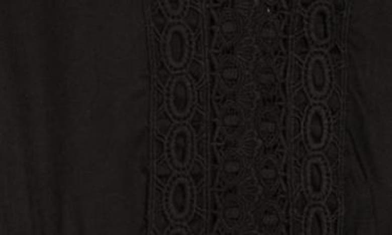 Boho Me Crochet Lace Trim Cover-up Tunic In Black
