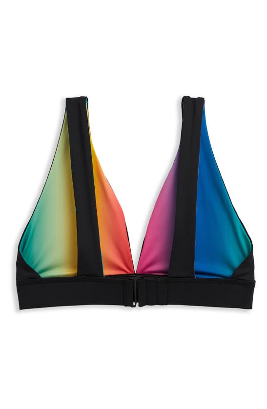 Tomboyx Reversible Plunge Bikini Top In Melting Rainbow
