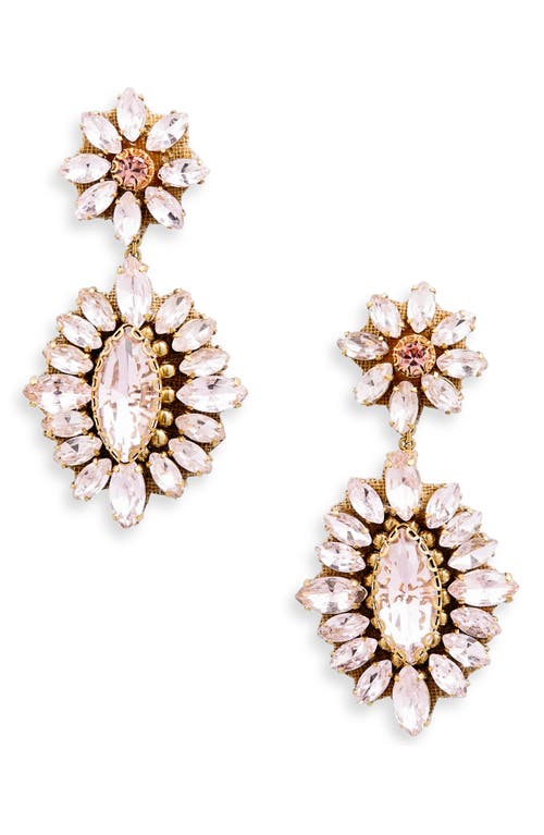 Deepa Gurnani Alianah Crystal Drop Earrings In Baby Pink