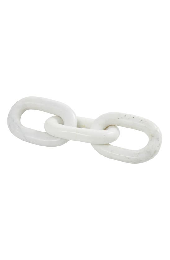 Vivian Lune Home Marble Chain Sculpture In White