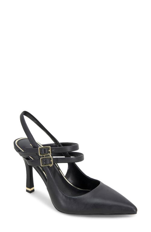 Shop Kenneth Cole Raquel Pointed Toe Slingback Pump In Black Leather