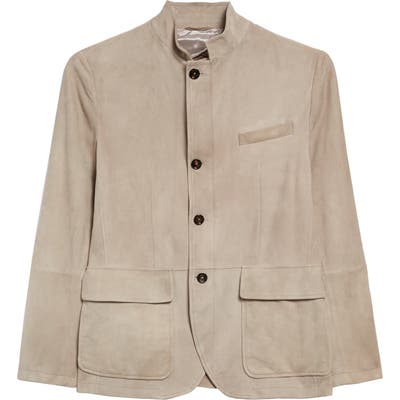 Eleventy Trim Fit Hybrid Suede Sport Coat, 0 US / 5 R - Brown