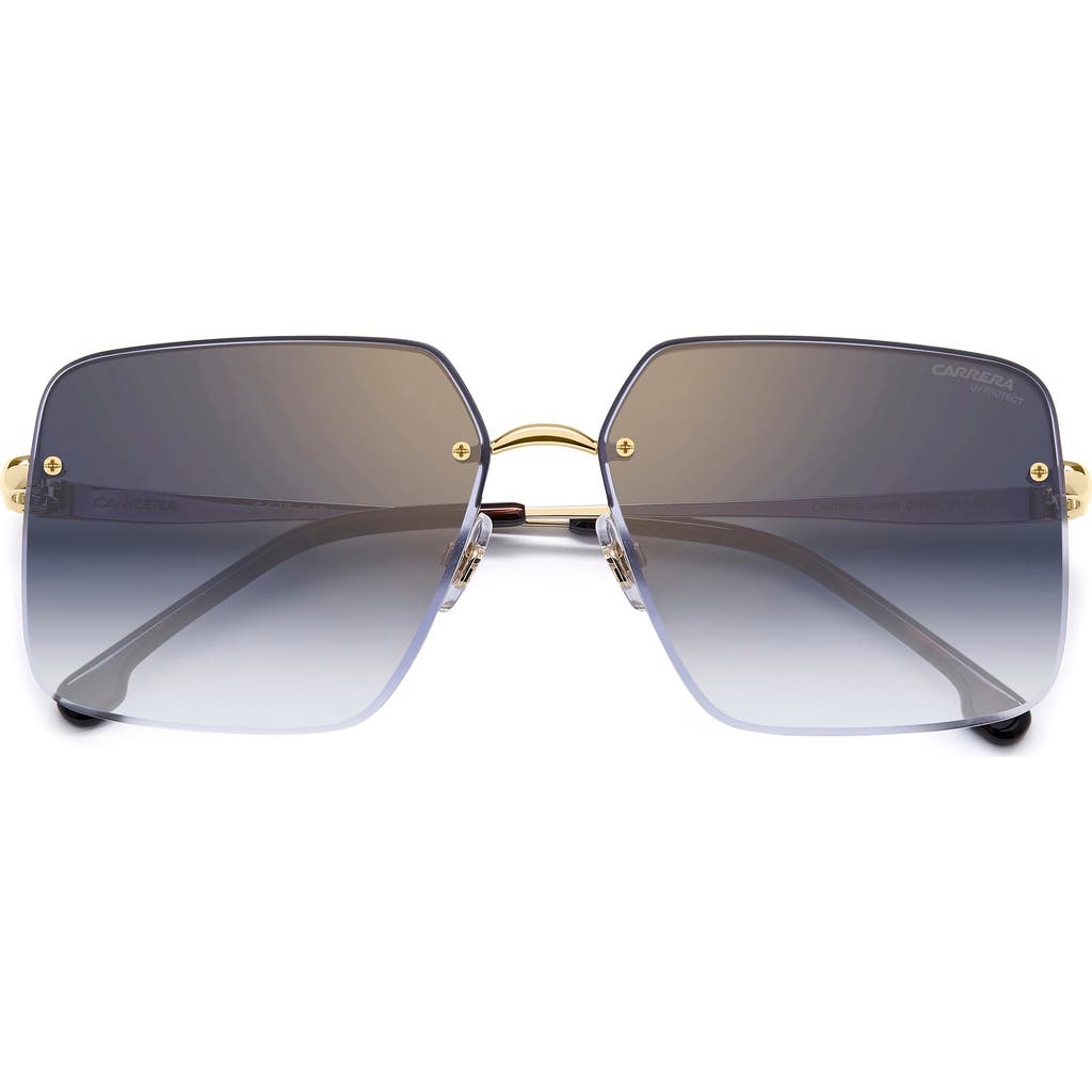 Carrera Eyewear 61mm Rimless Rectangular Sunglasses In Light Gold/brown Havana