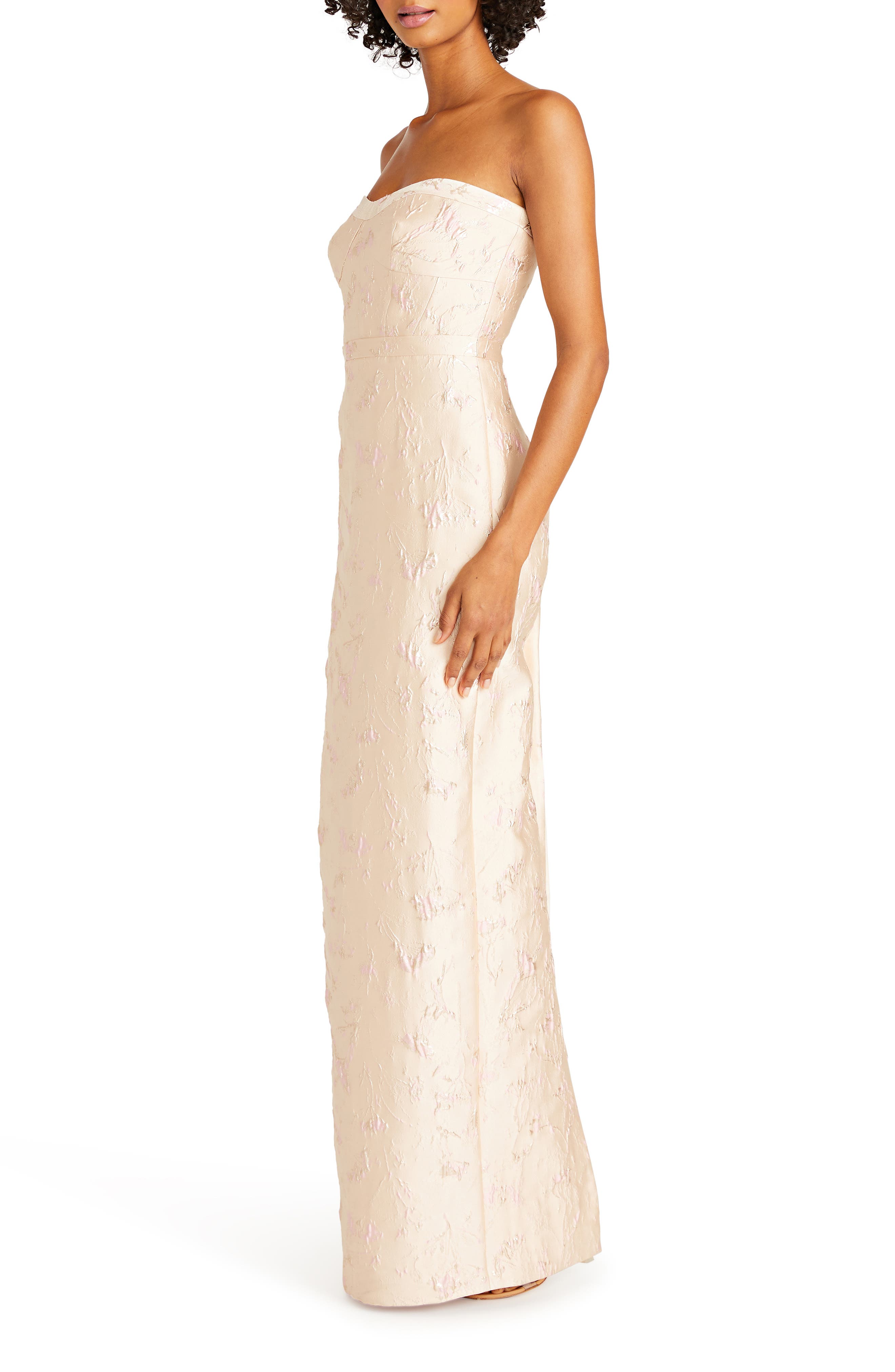 ML Monique Lhuillier Camellia Strapless Jacquard Column Gown Nordstrom