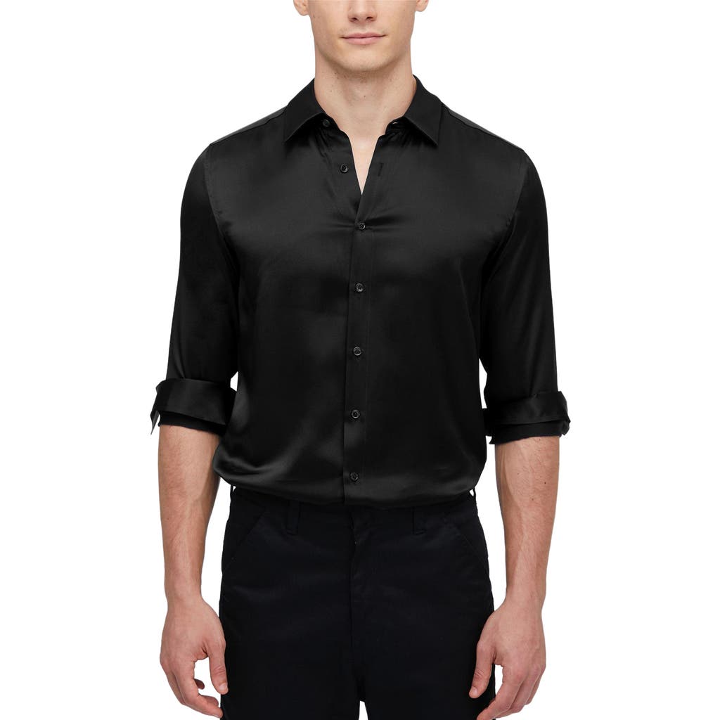 LILYSILK LILYSILK MULBERRY SILK BASIC MENS SHIRT