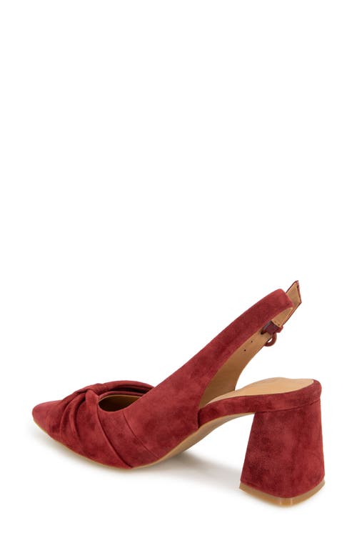 Gentle Souls By Kenneth Cole Diana Slingback Pointed Toe Pump In Burnt Red Suede