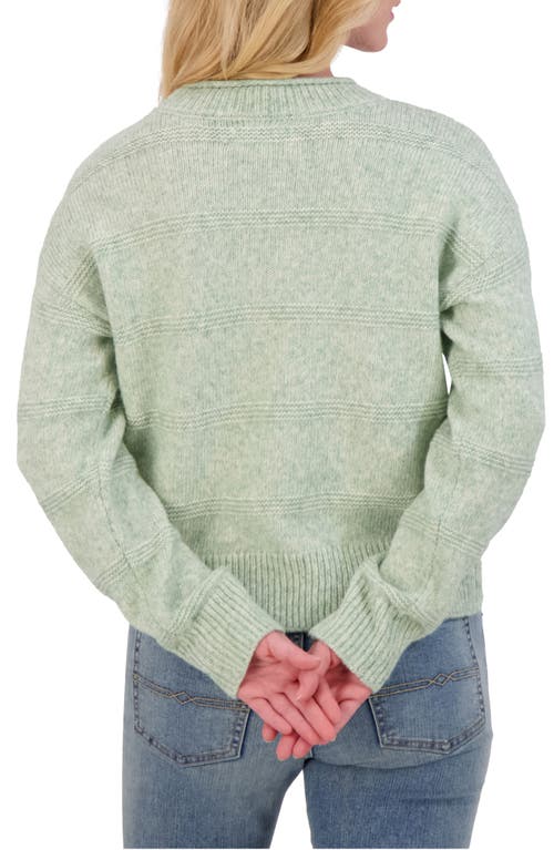 Lucky Brand Textured Crewneck Sweater In Green Bay