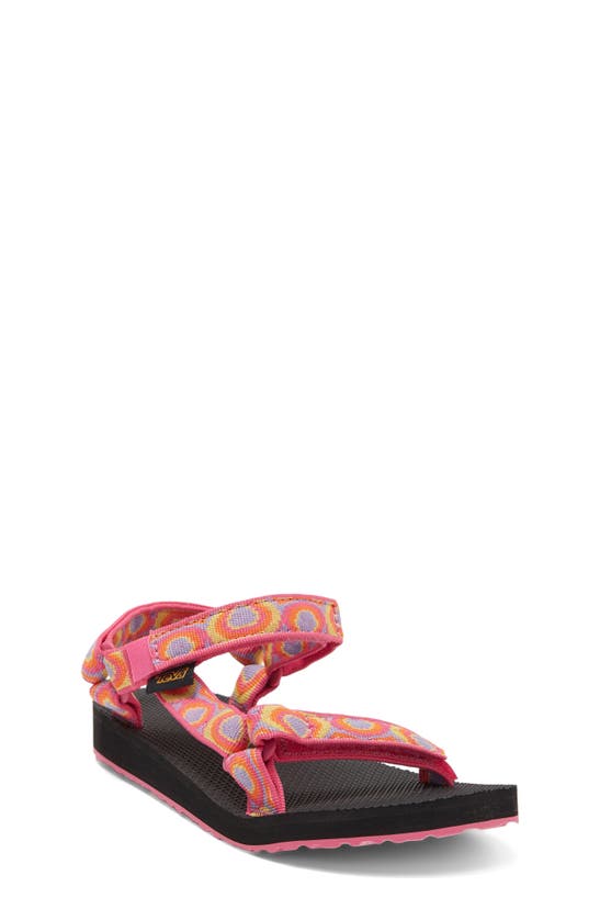 Teva Kids' Original Universal Sandal In Bubbles Carrot/ Fuchsia