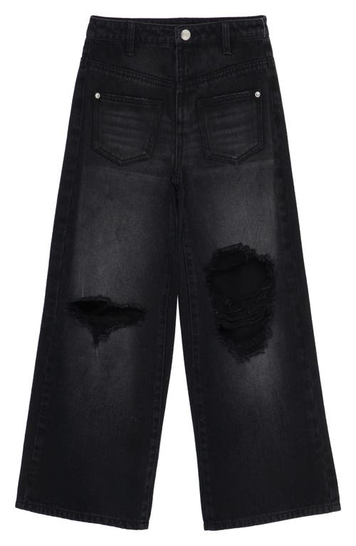 Truce Kids' Distressed Rigid Flare Jeans in Black