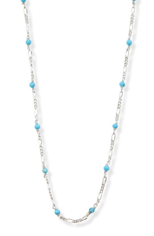 Argento Vivo Sterling Silver Turquoise Figar Chain Necklace In Blue
