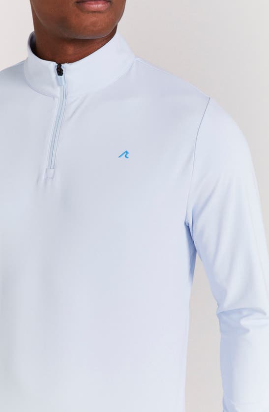 Shop Redvanly Hayden Contrast Cuff Quarter-zip Pullover In Breeze