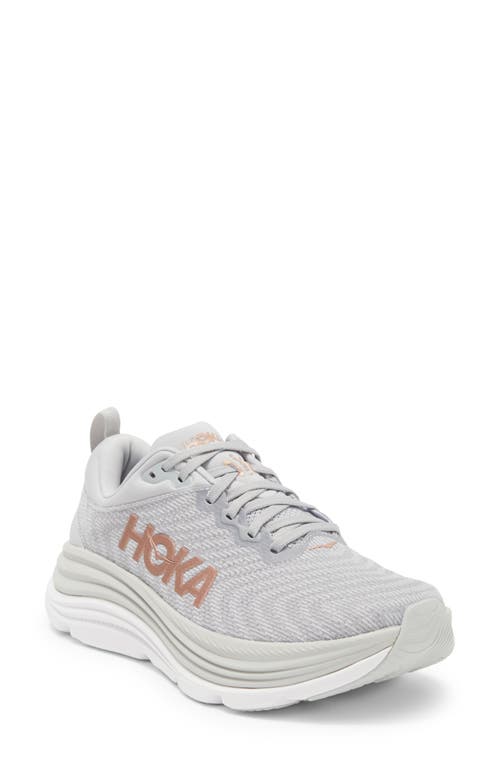 Hoka Gaviota 5 Wide Running Shoe In Harbor Mist/rose Gold
