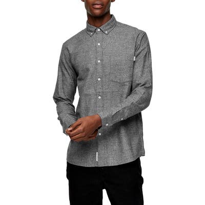 Topman Grindle Button-Down Shirt, Grey