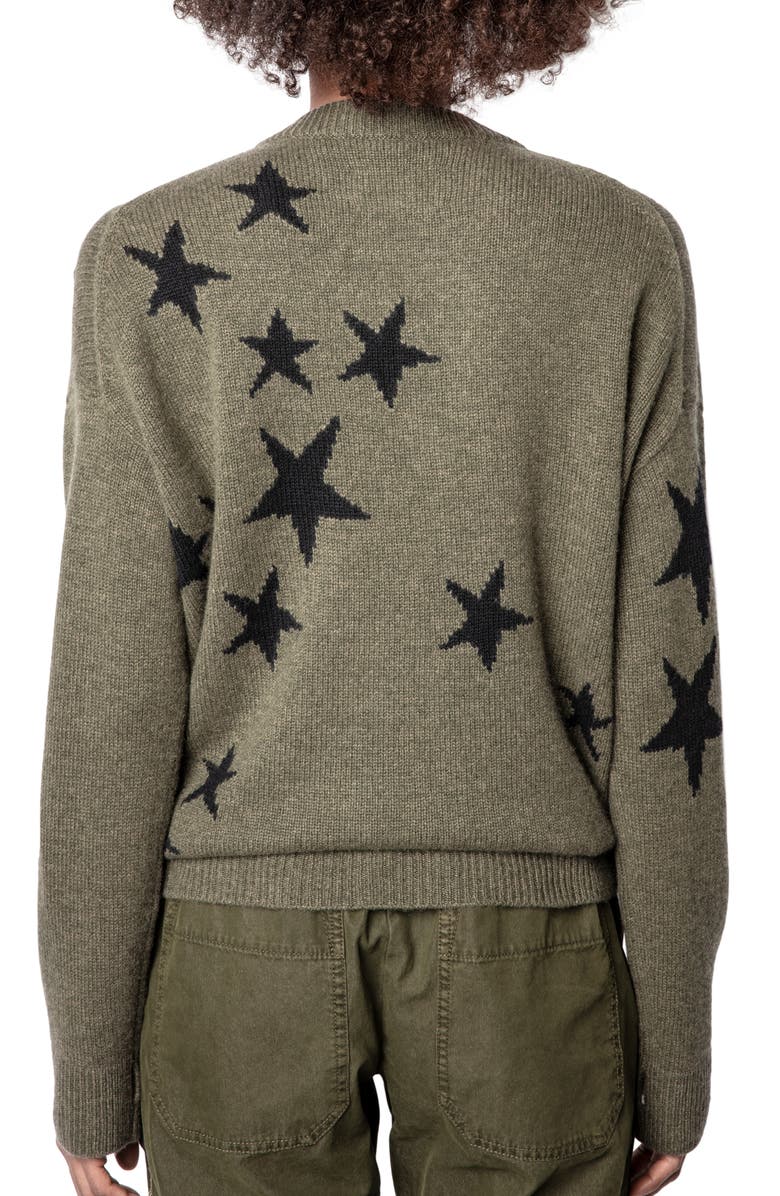 Zadig & Voltaire Markus Stars Cashmere Sweater, Alternate, color, 