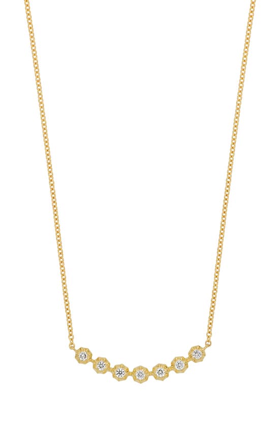 Shop Bony Levy Monaco Diamond Frontal Necklace In 18k Yellow Gold