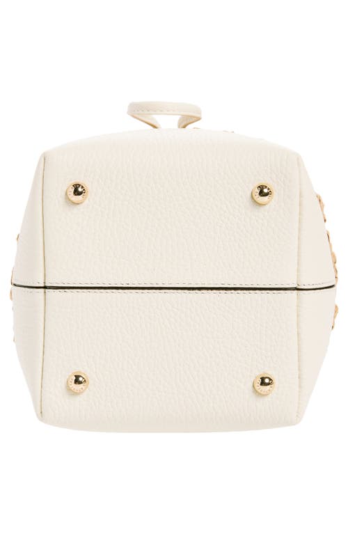 Strathberry Osette Raffia & Leather Bucket Bag In Vanilla