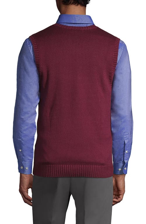 Lands' End School Uniform Cotton Modal Sweater Vest In Burgundy