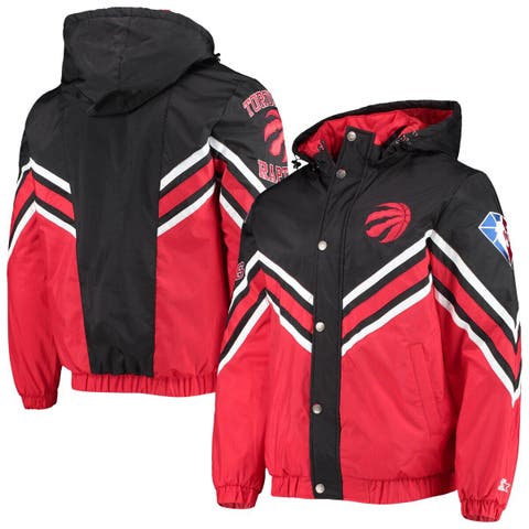 Men's Starter White/Scarlet San Francisco 49ers Thursday Night Gridiron  Raglan Half-Zip Hooded Jacket