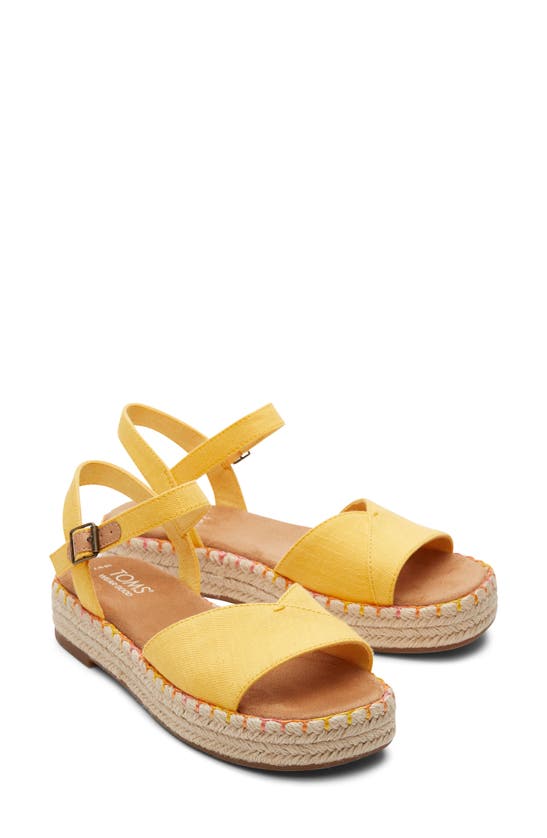 Shop Toms Abby Flatform Espadrille Sandal In Yellow