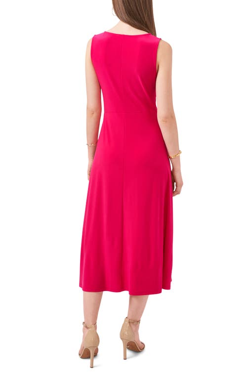 CHAUS CHAUS TIE FRONT SLEEVELESS JERSEY MIDI DRESS