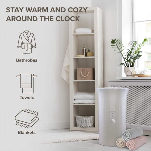 Live Fine Large Bucket Style Towel Warmer In Grey