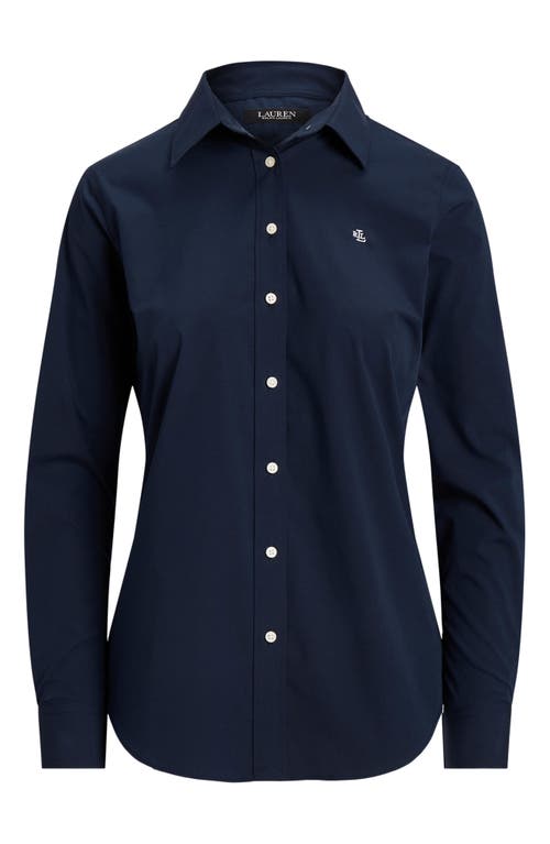 Ralph Lauren Lauren  Easy Care Stretch Cotton Shirt In Lauren Navy