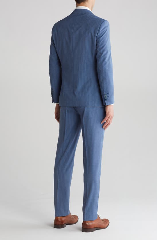 Shop English Laundry Plaid Trim Fit Wool Blend Two-piece Suit In Blue