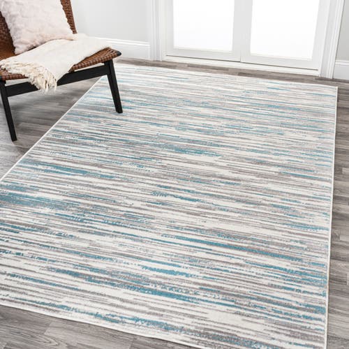 Jonathan Y Speer Abstract Linear Stripe Area Rug In Gray/blue