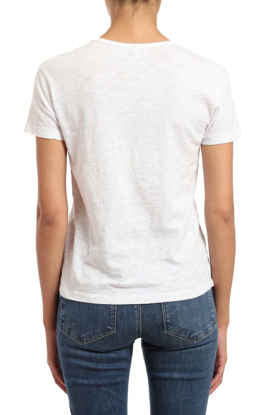 Shop Mavi Jeans V-neck Cotton Slub T-shirt In White
