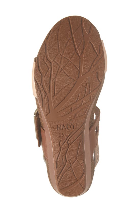 Naot Dynasty Wedge Sandal In Pale Blush/ Caramel/ Gold