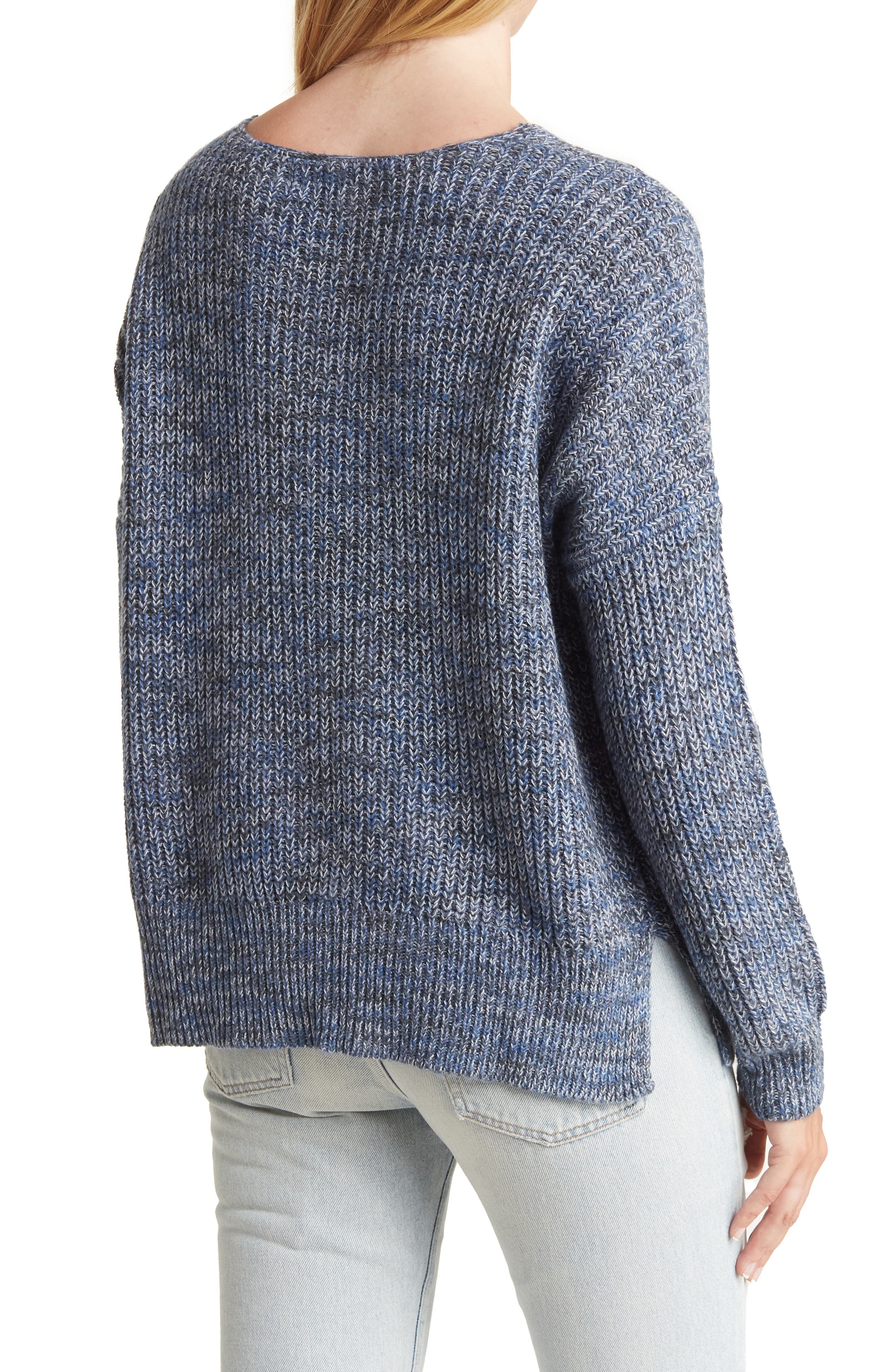 Lucky Brand Marled V-Neck Sweater 