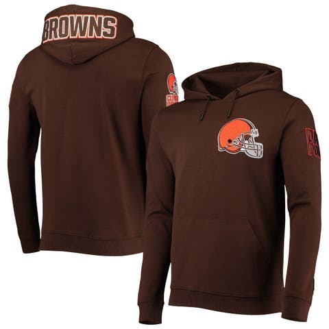 Cleveland Browns New Era Women's Throwback Colorblock Full-Zip Hoodie Jacket  - White/Brown